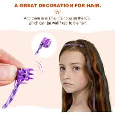 Husfou Neon Fun Supplies, 24pcs Crazy Braided Hair Extensions & Straight Wigs Kit for Girls, Party Accessory - Walmart.com