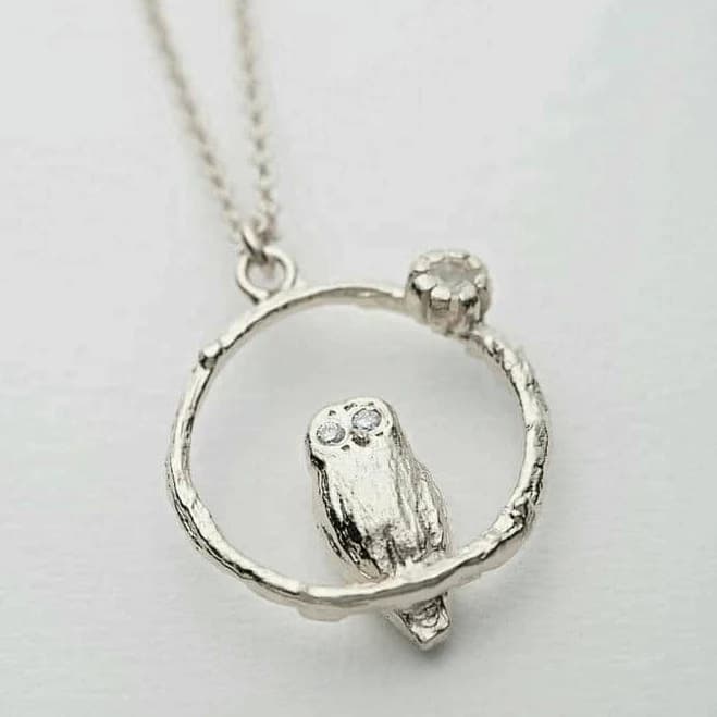 Alex Monroe Owl & Moonstone Necklace
