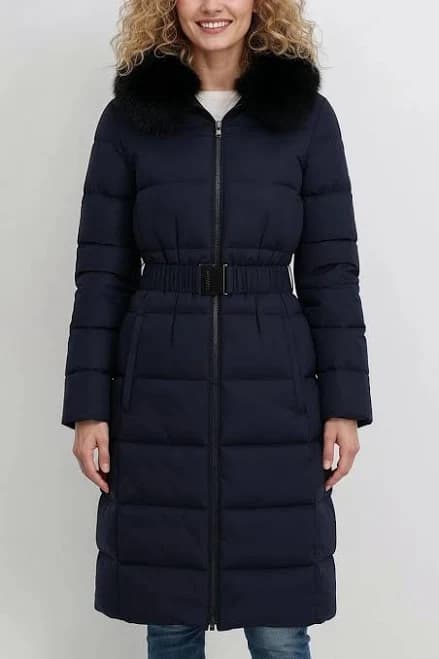 Faux Fur Trim Hooded Puffer Coat