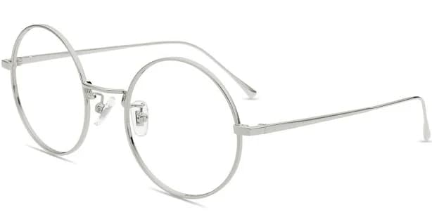 Firmoo Silver Round Prescription Glasses Metal Frame M94716