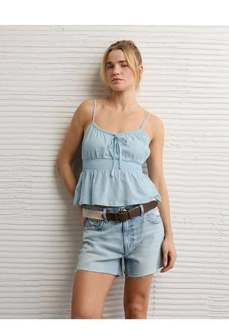 AE Sunchaser Tie-Front Smocked Cami