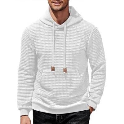 COOFANDY Men's Waffle Knit Long Sleeve Hoodie with Pocket
