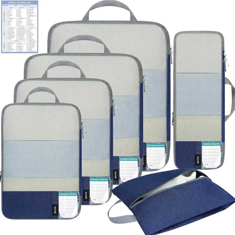 6pc Ultra-Light Compression Packing Cubes