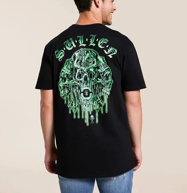 Sullen Men's Cotton Melting Skulls T-Shirt