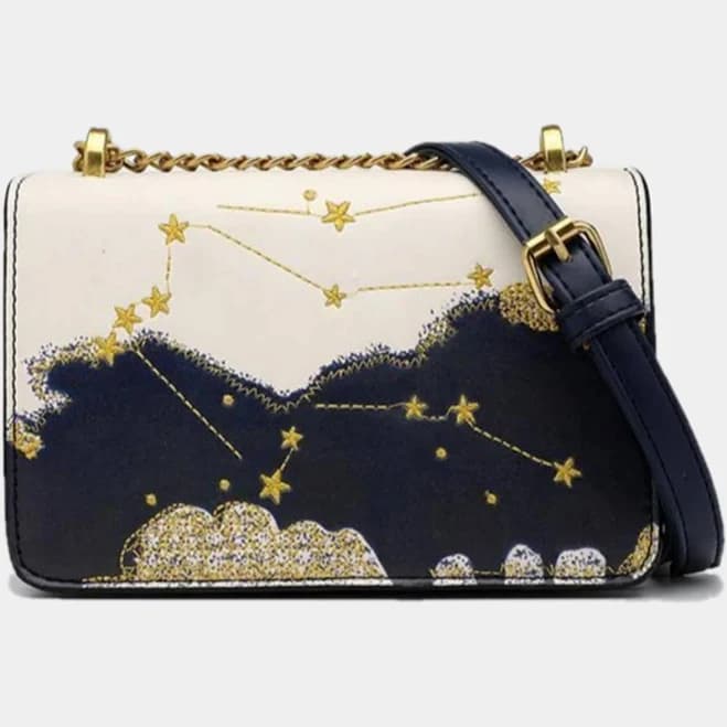 Star Pattern Flap Shoulder Bag