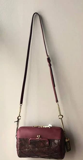 Coach 1941 80's Design Burgundy Leather & Snake Kisslock Joni