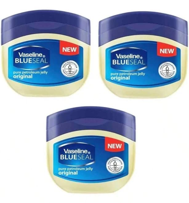 Vaseline Vaseline Blue Seal Original Petroleum Jelly, 3.38 Oz(100 Ml) Hypoallergenic And Helps To Heal Dry (Pack Of 3),