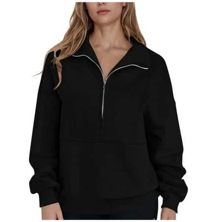 Women's Fleece Collared Half Zip Sweatshirt