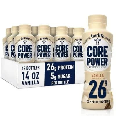 Core Power Protein Shake 26g Complete Protein 12 Pack Ready-to-Drink Recovery Drink with Real Milk Proteins