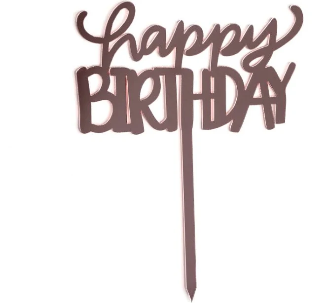 O'creme Pink Happy Birthday Cake Topper
