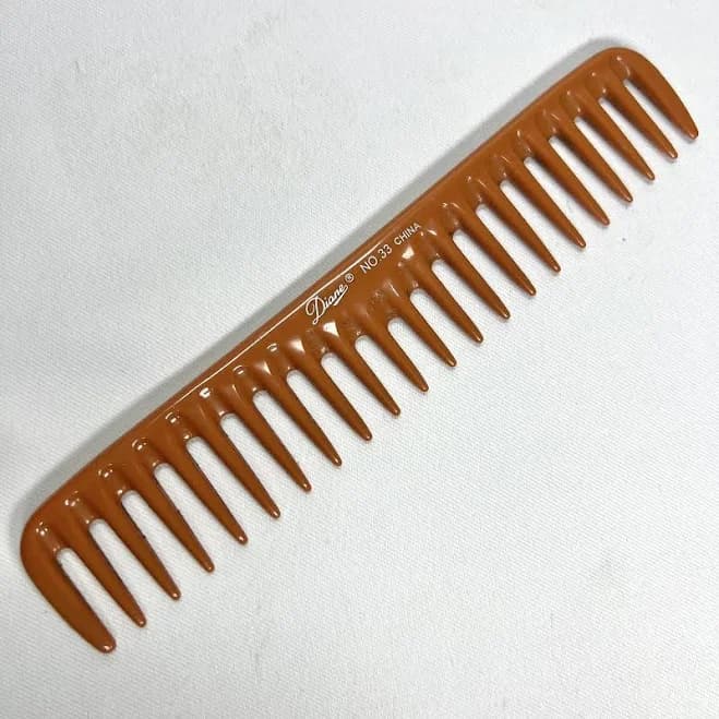 Vintage Diane Wide Tooth Detangling Comb No. 33 Burnt Orange Plastic