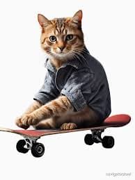 little cat on skateboard" Essential T-Shirt for Sale by navigatorsteel | Redbubble