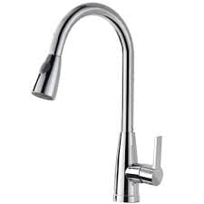 Maincraft Single Handle Chrome 17.1 in. H Pull Down Sprayer Kitchen Faucet with 360° Spout Swivel KF-F80099-CH - The Home Depot