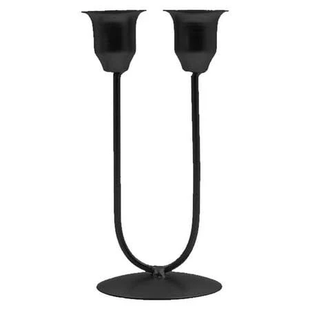 Deevoka Candle Holder for Pillar Candles 2 Arm Table Centerpiece Iron Candlestick Holder Big