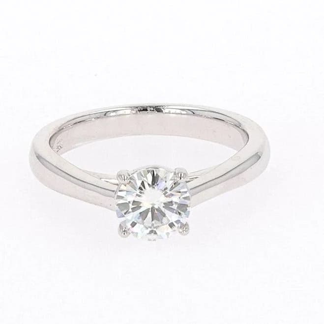 1.00ct. tw. Round Moissanite Solitaire Engagement Ring in Sterling Silver