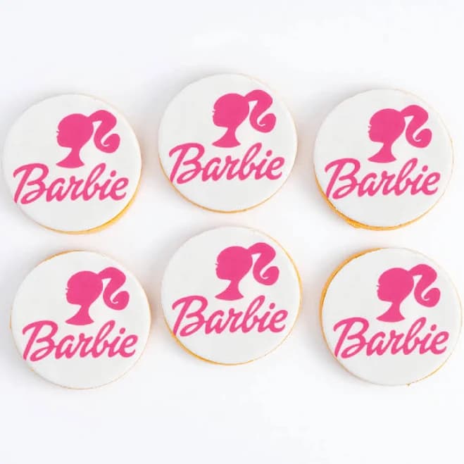 Barbie Cookies, 6 Cookies ($5 Per Cookie) / Standard Bakery Box