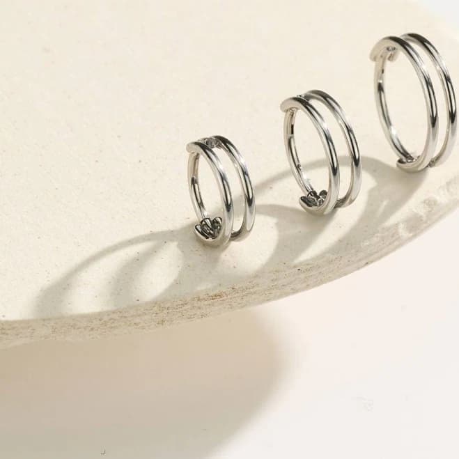 OUFER Parallel Double Hoop Nose Ring
