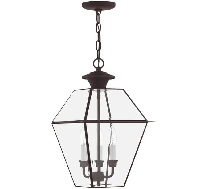 Alcott Hill Brushed Nickel Outdoor Hanging Lantern