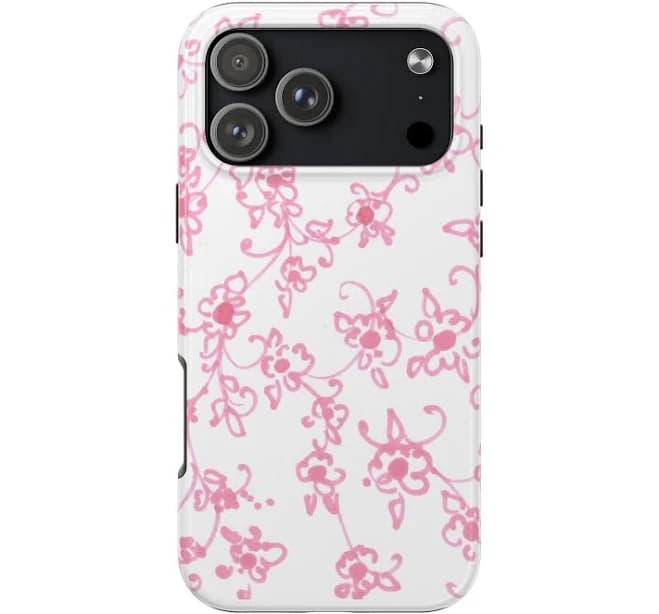 Juliette Ladies White / Pink Flowers Phone Case
