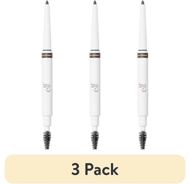 e.l.f. Cosmetics (3 pack) Instant Lift Waterproof Brow Pencil Neutral Brown 0.008oz Shape Fill Define