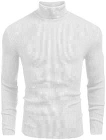 Men's Ribbed Knit Slim Fit Turtleneck Sweater