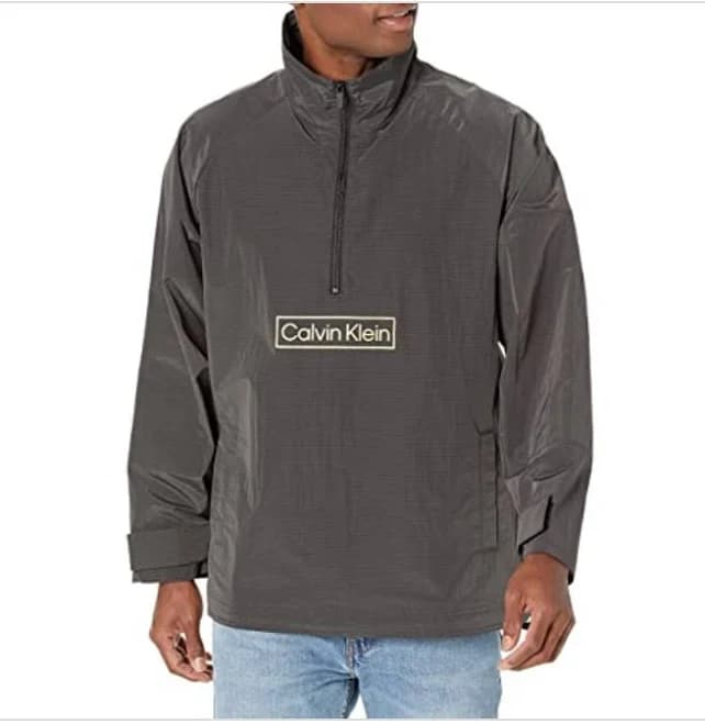 Calvin Klein Men's Relaxed Fit Box Logo Popover Jacket