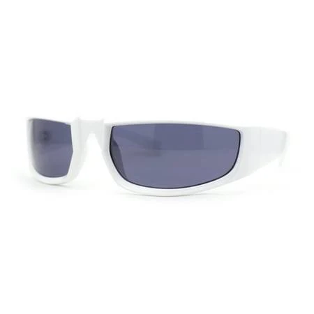 90s Sport Look Curved Wrap Sunglasses