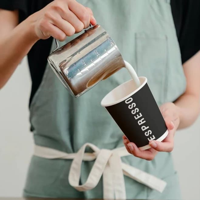 Espresso Black & White Professional Coffeshop Paper Cups