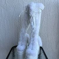 knee high white fur boots 7 (37.5) Like new | Mercari