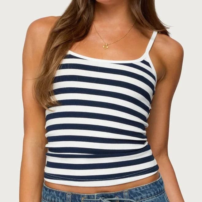 Edikted Women's Bailee Striped Ribbed Tank Top