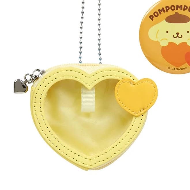 Sanrio Pompompurin Heart-Shaped Mini Pouch and Pin Set