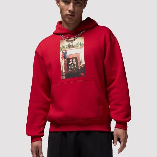 mens Nike Jumpman Chimney Fleece Pullover Hoodie