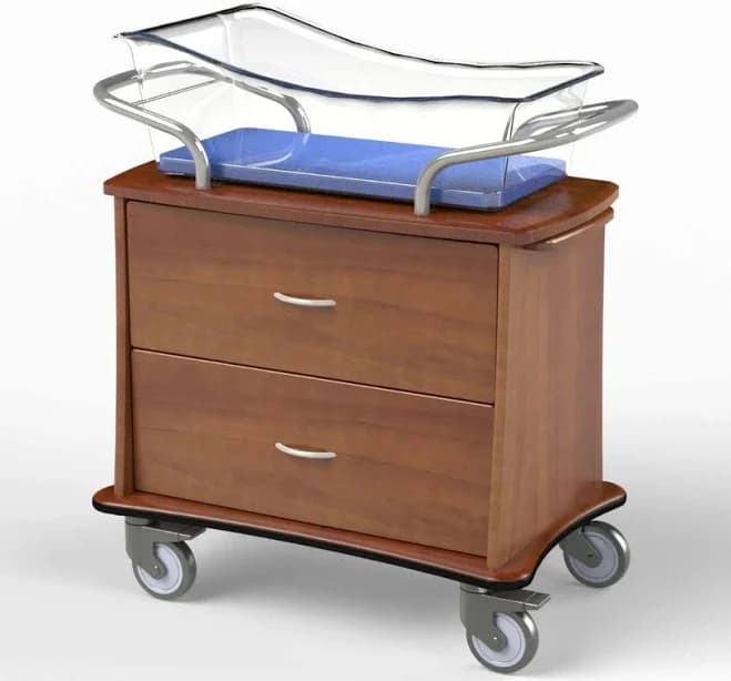 MedViron Guardian Bassinet with Chartboard, Chartholder, Removable Drawer Liners and Durable Tub