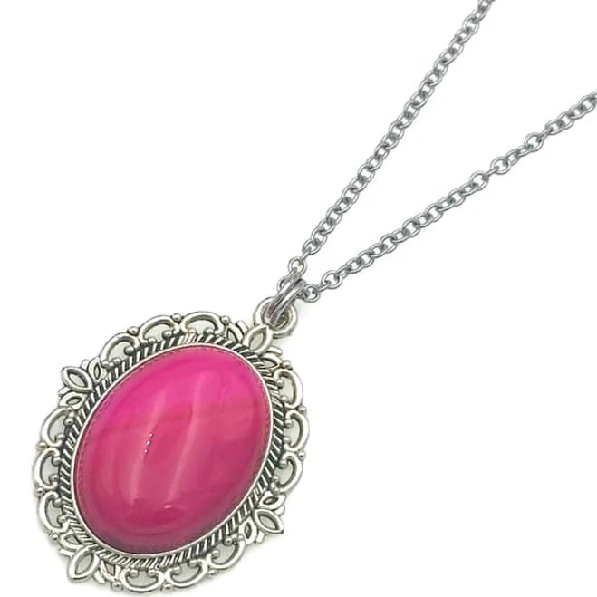 Agate Oval Pendant Necklace