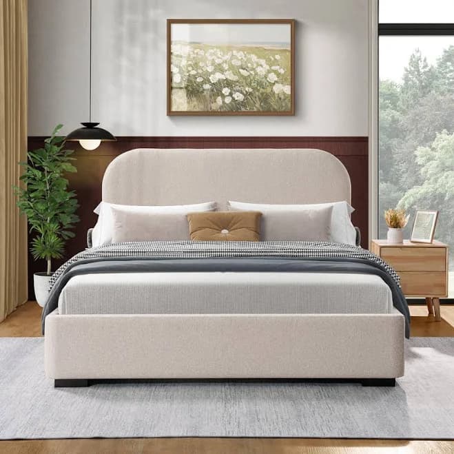 Joss & Main Reigen Boucle Platform Bed