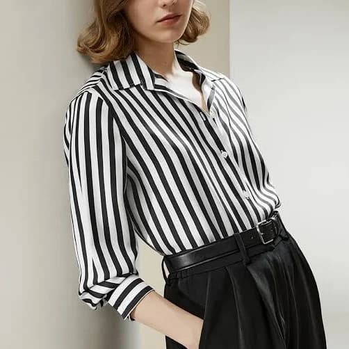 Lilysilk Women's The Amalfi Stripe Silk Shirt