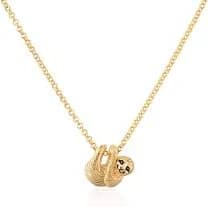 Gold Sloth Charm Necklace