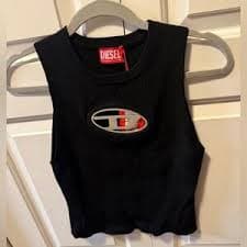 Diesel | Tops | Diesel Ribbed Tube Top W Cutout Logo Detail | Poshmark