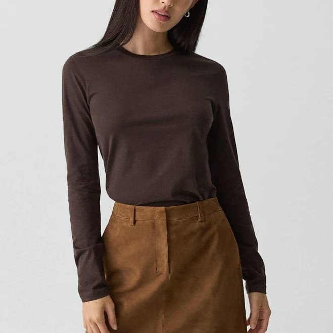 Women's theory Tiny Long-Sleeve Tee in Organic Cotton