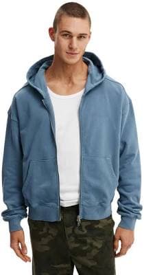 Cotton On Men's Cropped Zip Up Hoodie