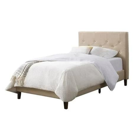 Atlin Designs Diamond Button-Tufted Modern Fabric Single/Twin Bed