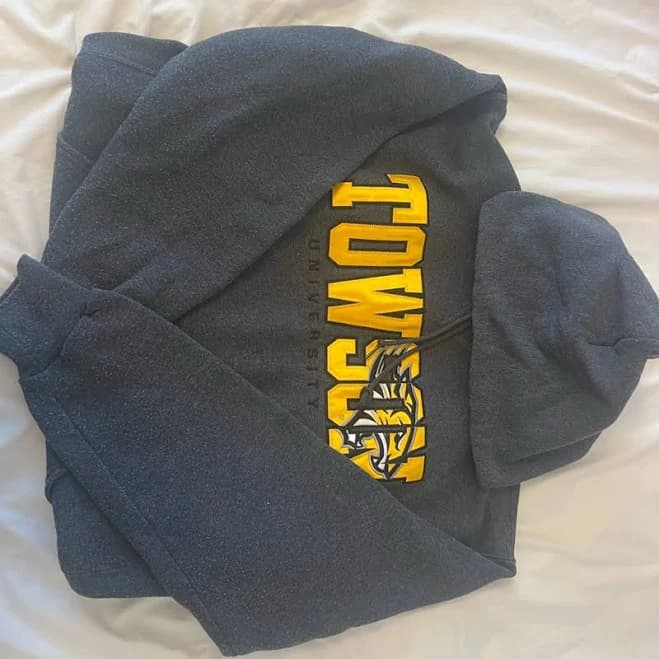 Gray Hoodie with Yellow Print | Color: Gray/Yellow | Size: L | Makknapp33's Closet