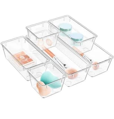 Shein 6 Piece Set Clear Drawer Organizer