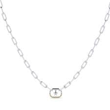 Order 0.12 Carat Round cut 925 Silver Brown Diamond GLAMIRA Paperclip Necklace Rabbian | GLAMIRA.com