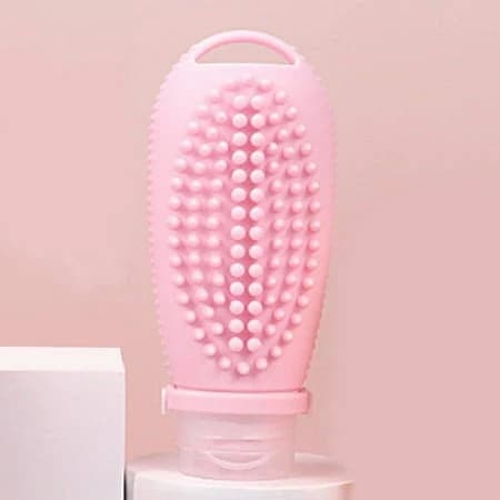Frcolor Pink Silicone Refillable Shampoo and Conditioner Bottles