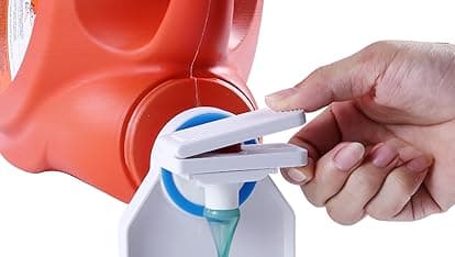 Amazon.com: KMOUANTS Laundry Detergent dispenser Cup Holder,Nozzle Upgraded Labor-Saving Switch Easily No More runny or Messy Laundry Detergent, Laundry Cup Holder and drip Tray room organization and storage : Home & Kitchen