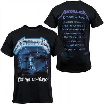 Metallica Ride The Lightning Tracks T Shirt