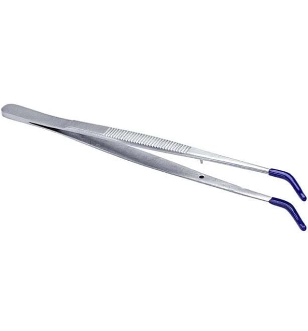 Curved Utility Tweezers with Rubber Tips