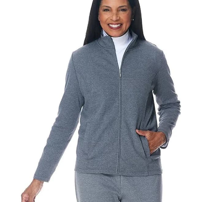 Women Hasting & Smith Long Sleeve Mock Neck Zip Jacket