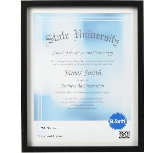 Mainstays 8.5x11 Black Document Frame